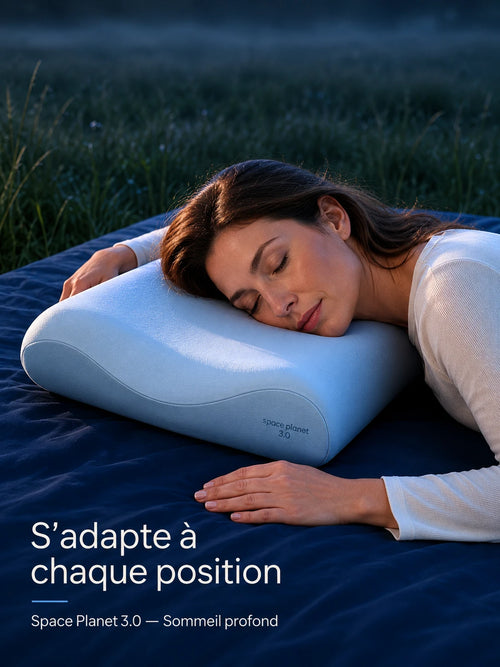 Comparatif oreiller classique vs Space Planet 3.0 - Différence d'alignement cervical pendant le sommeil